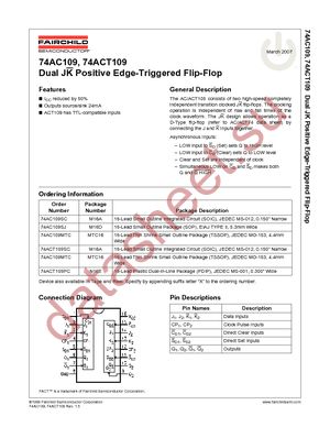 74AC109MTCX datasheet  